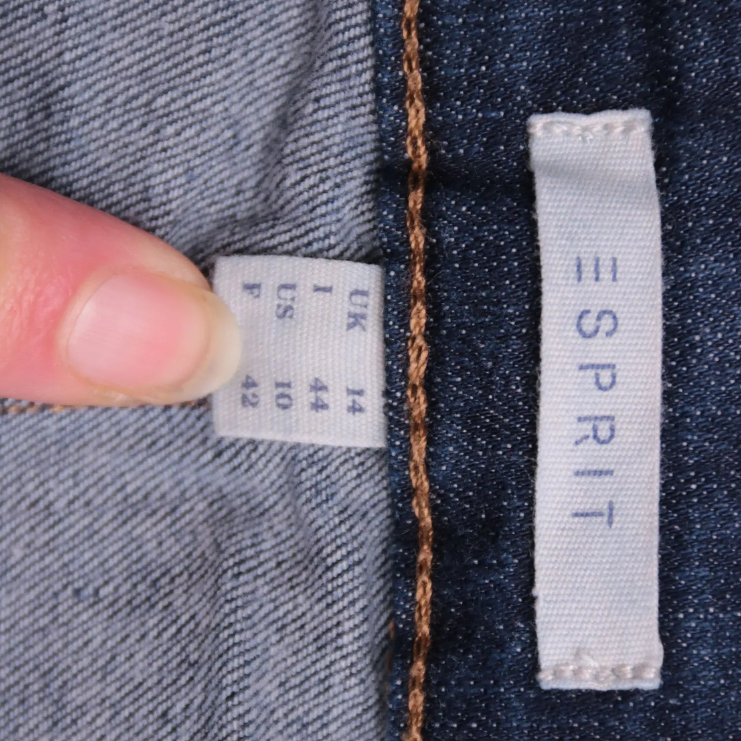 Тёмно-синяя джинсовая юбка ESPRIT с разрезом, размер 44 (S/M)